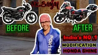 1sT IN INDIA Honda Shine 125 Modified 😱 Cheapest MODIFICATION India | Full Accessories