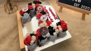 How to make pull apart number cupcakes | easy cake decorating
