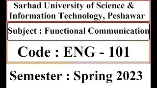 Sarhad University Past Solved Paper in English|Functional Communication |Code : ENG - 101| Spring-23