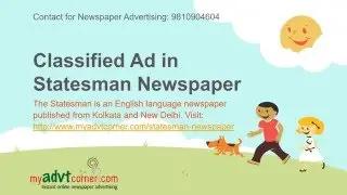 Book Ad in Statesman Newspaper, Statesman Classified and Display Advertisement