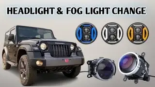 Mahindra Thar Modified // Headlight & Fog Light Chang #viralvideo #thar #mahindra #viral #gohana 