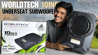 Worldtech 10 Inch Underseat Subwoofer Review & Sound Test Video in Telugu || Budget Car Bass Amp