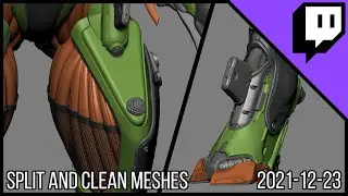 3D Character Sculpting - Marco Plouffe's Twitch Stream of 2021-12-23 - Clean meshes in Zbrush