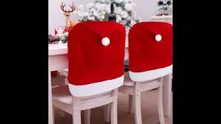 Red Hat Dining Chair Slipcovers,Christmas Chair Back Covers #christmas
