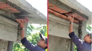 #Shorts Construction Skills - Tips For Building Bricks Under Concrete | My Construction Work