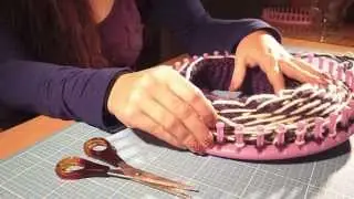 Mütze/Beanie mit Muster stricken mit dem Knitting Loom bzw. Strickring (Schrägstreifen)