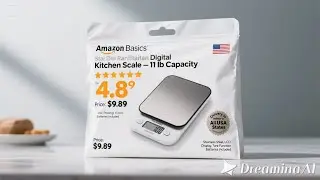 Amazon Basics Digital Kitchen Scale &ndash; Stainless Steel Food Scale with LCD Display.
