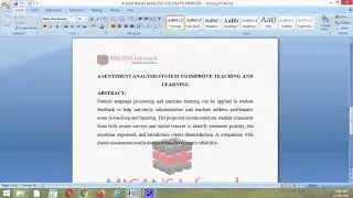 A SENTIMENT ANALYSIS SYSTEM TO IMPROVE TEACHING AND LEARNING PYTHON  PROJECT 2020