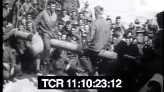 Soldiers having fun in WWI on their way to battle