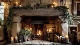 8 Hours of Cozy Old Stone Cabin Fireplace | Warm Winter Ambience for Relaxation, Sleep & Study