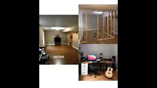 DIY Basement room building with $520 - Bedroom/Home office makeover