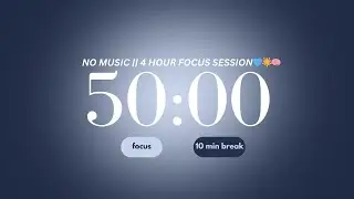 4-Hour Focus Timer 💙 || No Music, Blue Aura