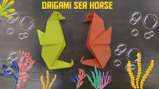 how to make a origami sea horse| very easy|making sea animals|EasyOrigami Tutariols|Paper sea horse