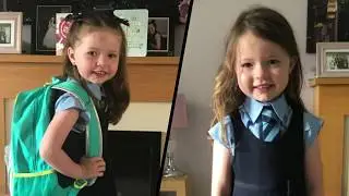 MIRREN O'DONNELLS FIRST DAY AT SCHOOL AT ST BRIDES PRIMARY CAMBUSLANG, 2019