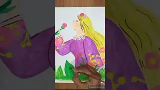 Painting 🎨 with 20 rs watercolor 🌼 #painting #paintwithheart