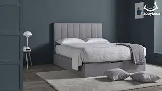 Lincoln Connect Grey Fabric Ottoman Storage Bed Frame | Happy Beds