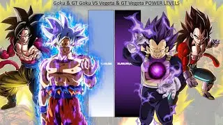 Goku & GT Goku VS Vegeta & GT Vegeta POWER LEVELS - DBS / DBGT
