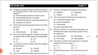 Talent search exam previous questions 2015 class 10th