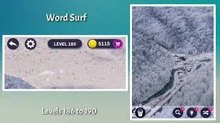 Word Surf levels 186, 187, 188, 189, 190 gameplay | Answers | Solutions