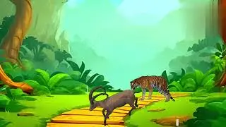 tiger and hiran kicartoon animation video videobaby kides videos #akgames