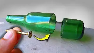 Corte RÁPIDO e FÁCIL GARRAFAS de VIDRO usando um PARAFUSO - INCRÍVEL 