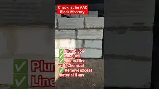 Checklist ✅ for AAC Block Masonry #aacblocks #aacblockschecklist #masonrywork #construction