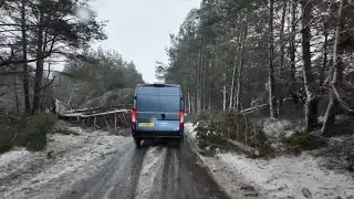 BLOCKED ROADS after STORMS - Scotland Winter Vanlife Travels