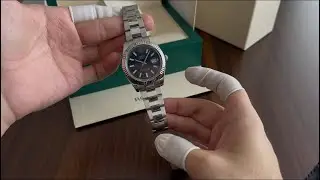 Rolex Datejust, синий циферблат, 41 мм, рифленый безель, браслет Oyster, синий циферблат, арт. 11...