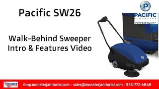 Pacific SW26 Walk-Behind Sweeper (SKU 315401) &mdash; Compact Coverage & Fast Debris Pickup