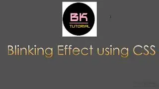 CSS3 Blinking Text Animation  Latest 2017 By BK Tutorial