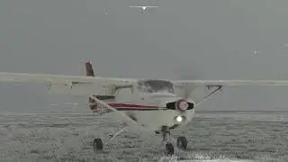 Boston under snow and emergency landing in Microsoft Flight Simulator Release version