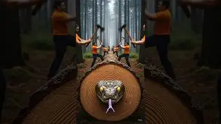 Rescue Snake from giant log #animation #funny #rescueefforts #snake #viralshort #funny