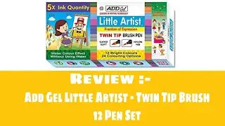 Brush Pen Review || Add Gel Little Artist - Twin Tip Brush 12 Pen Set