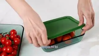 IKOO Teal Color Glass Food Container with Lid