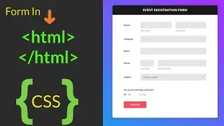 Event Registration Form in | HTML | CSS | BOOTSTRAP |