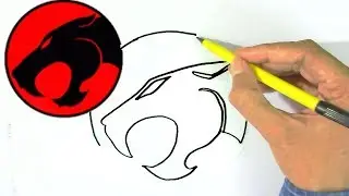 How to draw Thundercats Logo easy steps for children, kids, beginners