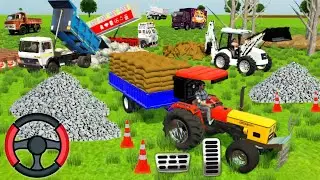 Tractor and Truck JCB Heavy Loading Scene Real Village Transport Power In Game #jcb #gamingvideos 💪🚜