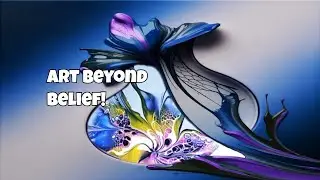 You Won't BELIEVE This Blue Pink & Gold Vase Fluid Art | Unique Technique!