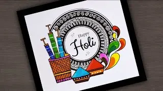 Happy Holi Mandala Art|Holi Mandala art|holi drawing|easy mandala art @VennilaYLCreations |holi
