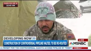 Army Veteran At Standing Rock Uses Upside Down Flag As Distress Sign