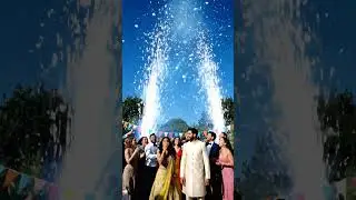 AI ASMR Gender Reveal: Blue Fireworks in the Garden 🎈💥 #visualtingle #satisfying #genderreveal