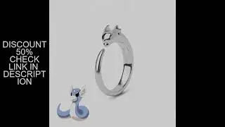 Pokemon Dratini Couple Ring S925 Silver Jewelry Anime Peripheral Opening Adjustable Jewelry Cartoon