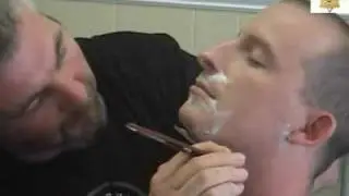Simon shaving Dave (Part 2 of 2) - Straight Razor Place '09 Convention.