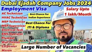 Dubai EJADAH Company Jobs 2024 | Direct Work Visa | Good Salary