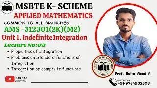 MSBTE AMS (M2) Unit - I Indefinite Integration(lecture No 03)