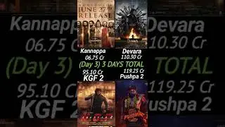 Devara, Kgf2, Pushpa2, Kannappa, movie's day 3 box office collection #shorts #kgf2 #pushpa2 #devara