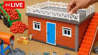 Mini House Construction LIVE | Real Brick Work