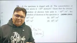 Acceptor Doping in Germanium | Electron Concentration Numerical | AIIMS Physics MCQ Explained