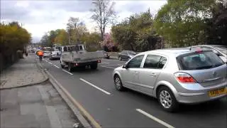 Rush hour from 168 Otley Rd to 87 Otley Rd and back.