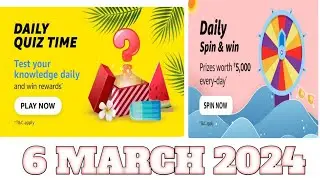 Funzone Amazon All Quiz Answers Today |6 March 2024 | @dailyquiztime #amazonfunzon